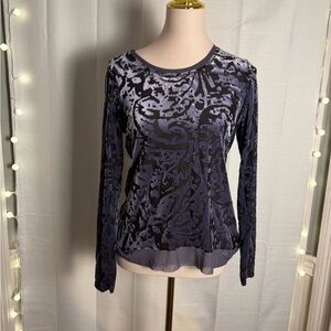 Simply Vera Vera Wang Navy Velvet Blouse